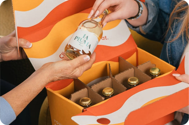 Opening a tasting kit box
